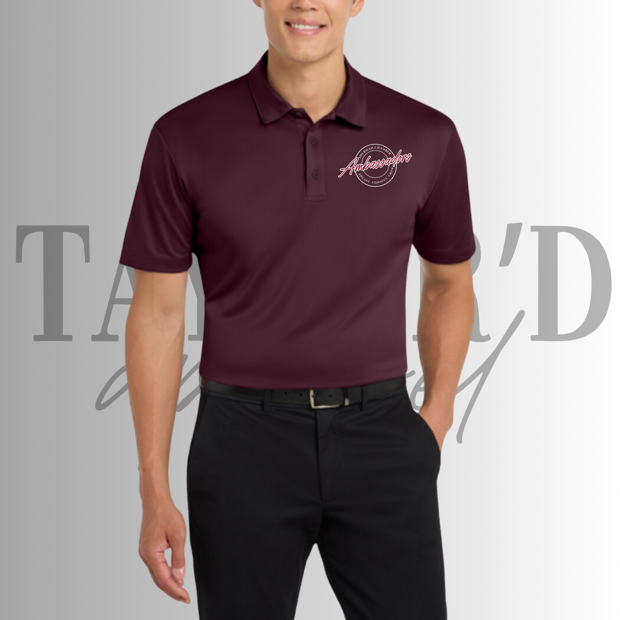 Chamber Ambassador Silk Touch Performance Polo Maroon