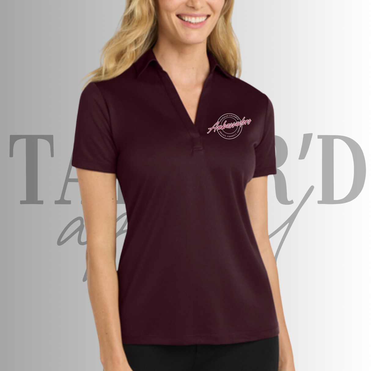 Chamber Ambassador Silk Touch Performance Polo Maroon