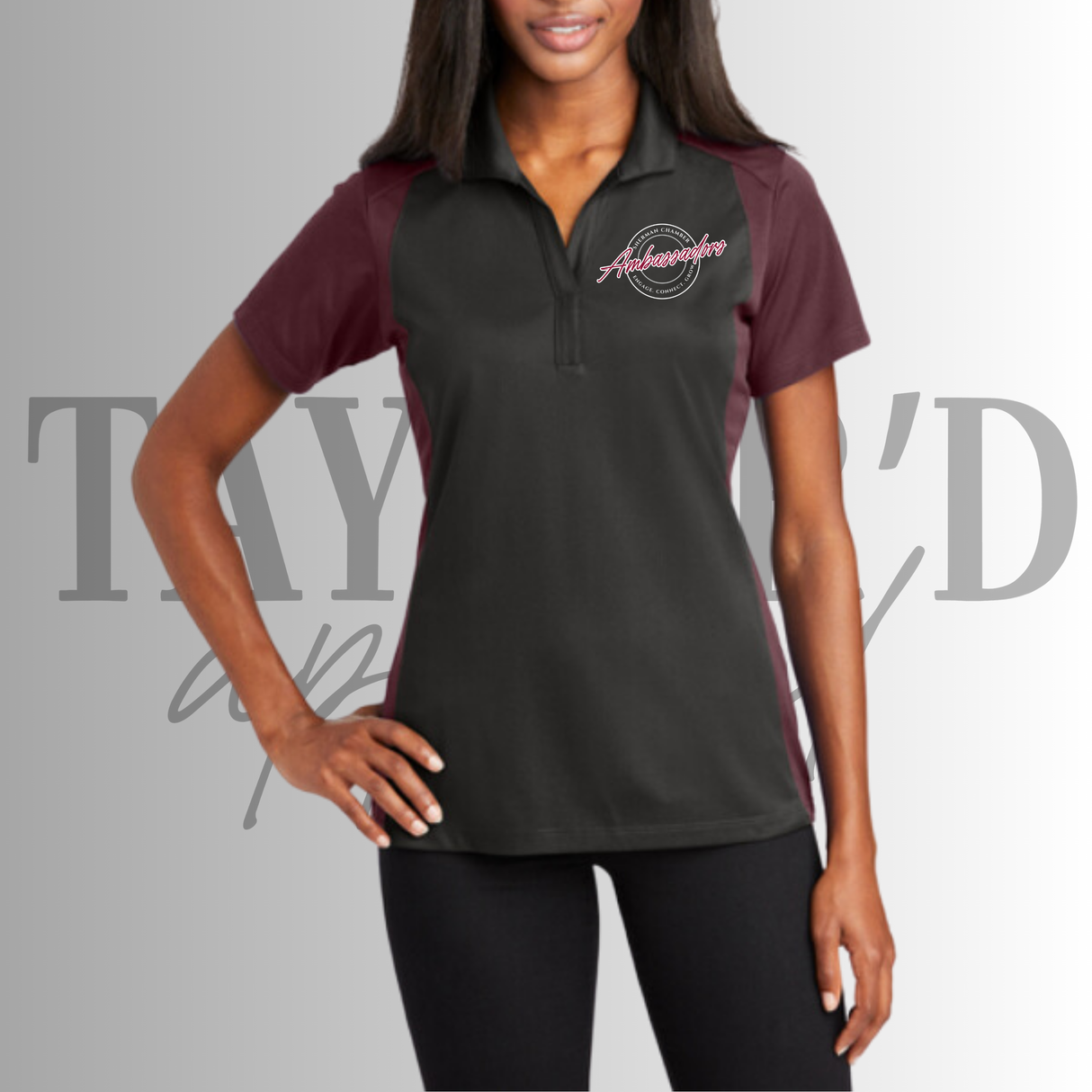 Chamber Ambassador Colorblock Polo Iron Grey/Maroon