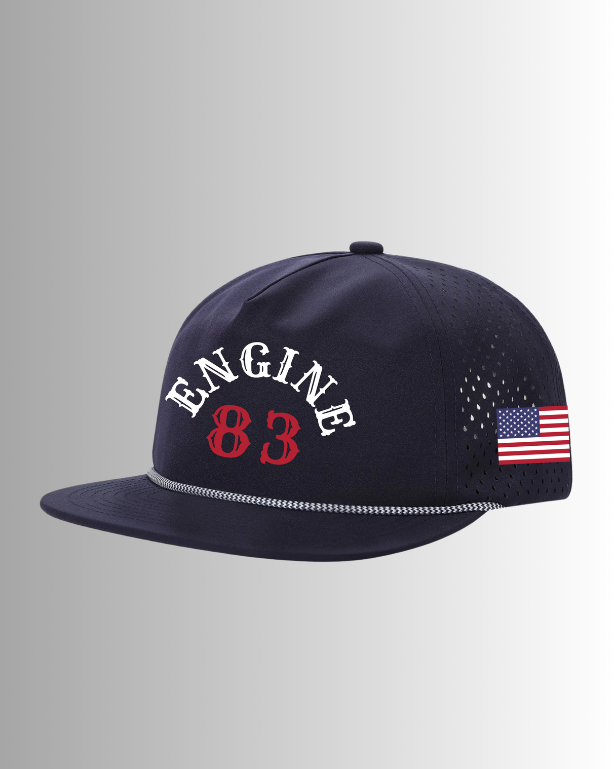 Rope Laser Performance Perforated 5 Panel Hat Navy/White