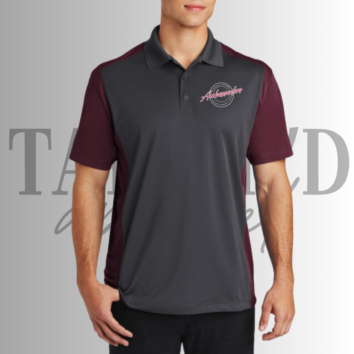 Chamber Ambassador Colorblock Polo Iron Grey/Maroon